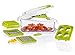 Vegetable and Fruit Chopper,4 IN 1,vegetable slicer and cube with Grape & Tomatoe Slicer, 1/2 & 1/4 Cut, Adjustable Slicer & Dicer With Storage Container and Non-Skid Base, By Tiabo