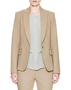 Theory Essential H Stable Stretch Cotton Twill Jacket Blazer, Khaki, 00