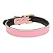 Aolove Basic Classic Padded Leather Pet Collars for Cats Puppy Small Medium Dogs (Pink, X-Small)
