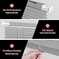 LazBlinds No Tools No Drill Cordless 1" Vinyl Mini