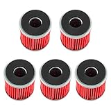 Poweka New Pack Of 5 Oil Filter Fit For Yamaha YZ250F YBR250 YZ450F WR250F WR450F YFM250R YFZ450X YZ250F Replace HF140 KN140