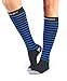 AbcoSport High Performance Calf Compression Socks for Unisex-Best for Athletic, Medical, Travel, Sports, Crossfit–Black/Blue