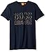 BOSS Orange Men's Tacket 5 Brandeed Crew T-Shirt, Dark Blue, Large