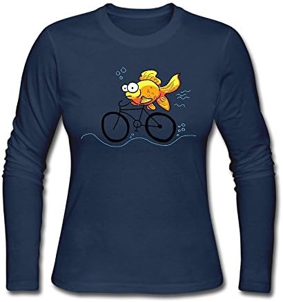 The Fish And The Bicycle Women's T-shirt,Long Sleeve Backing Shirt Outerwear For Woman