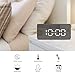 GLOUE Alarm Clock with USB Charger, Digital Alarm Clocks for Bedrooms, Small Bedside Mirror Alarm Clock, 12/24 Hr, Temperature, Snooze and Large Display, Battery Back Up& Adjustable Brightness (Black)