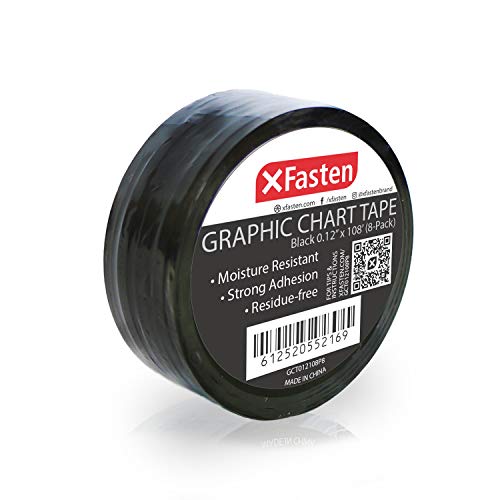 XFasten Thin Graphic Chart Line Tape (Black) (8Pack) Pricepulse