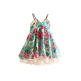 Mud Kingdom Girls' Floral Beach Sling Dress 3T Green