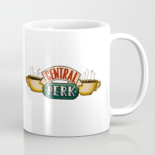 Hiuenkd Central Perk Coffee Funny 11 Ounce Coffee Mug Novelty White Ceramic Tea Mug