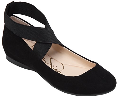 Jessica Simpson Women's Mandayss Ballet Flat (8.5 B(M) US, Black Suede)