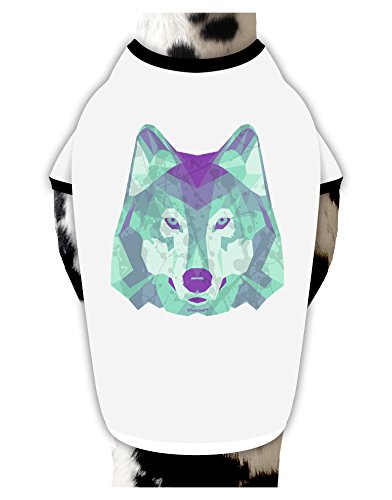 TooLoud Geometric Wolf Head Dog Shirt White with Black Large