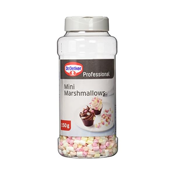 Dr. Oetker Professional Mini Marshmallows, 4 Farben, 1 x 150 g Dose, Glutenfrei