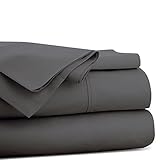 Beckham Hotel Collection Luxury Flat Sheet (2-Pack) - Luxurious Soft-Brushed Microfiber, Hypoallergenic and Stain Resistant - King - Gray