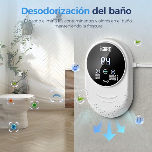 Ozone Generator Air Purifier, 200mg/h Mini Ozone Generator Sterilizer, Air Ionizer Deodorizer for Rooms, Bathroom, Kitchen, Smoke, Cars, Pets, Formaldehyde and Odor