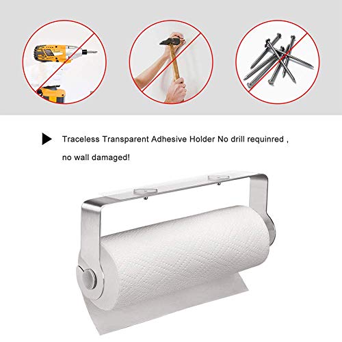 Carry360 Adhesive Paper Towel Holder Under Cabinet Stick on Paper Towel Holder for Kitchen,Bathroom,Toilet, Drill free, 304 SUS Stainless Steel