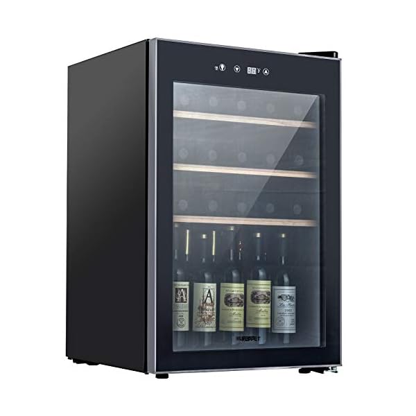 KUPPET-Compressor-36-Bottle-Wine-Cooler-Counter-Top-Wine-CellarChiller-Wine-Refrigerator-Single-Zone-with-Touch-Control-Quiet-Operation-Fridge-Wooden-shelf