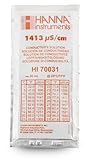 Hanna Instruments HI 70031P Conductivity Calibration Solution, 1,413 microsiemens/cm, 20mL Sachet (Box of 25)