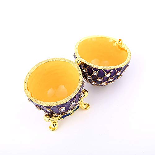MQW Easter Egg Jewelry Box Diamond Creative Home Decoration Living Room Office Painted Enamel Metal Craft Gift 4 7CM Delicate and Beautiful
