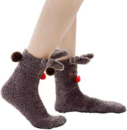 Morwind Women's Christmas Holiday Cotton Soft Casual Warm Long Socks,Unisex Casual Christmas Cartoon Animal Antiskid Medium Stockings Sleeping Socks