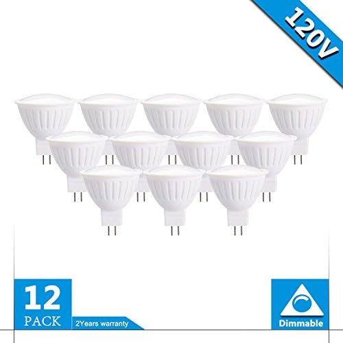 (Pack of 12) GU5.3 LED Spotlight Base Dimmable LED Bulb,7Watt Equivalent 70Watt Halogen Light Bulbs 120 Degree 4000K Natural White LED Flood Light Bulb,120Volt 700lumen