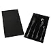 Flatware Cutlery Sets, HUIRUI Stainless Steel Silverware Set for Families, Kitchens, Hotels or Restaurants Gift Box Package 4 Piece Include Knife/Fork/Spoon Black