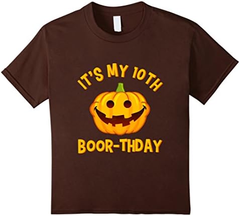 Kids It's My 10th Boor-thday Shirt, Funny Birthday Halloween Tees 8 Brown