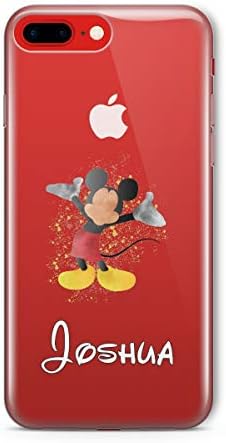 SmartGiftShop Cartoon Movie PERSONALISED CLEAR TPU Phone Cover Case for iPhone & Samsung Disney-iPhone 8-Mickey Mouse