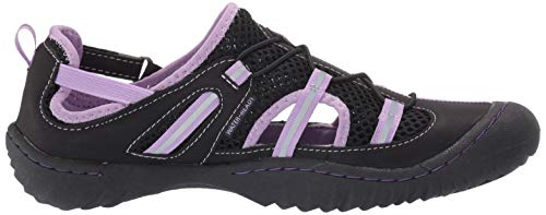 JSport by Jambu Women's Bleeker Fisherman Sandal, Black/Lavender, 7 M US