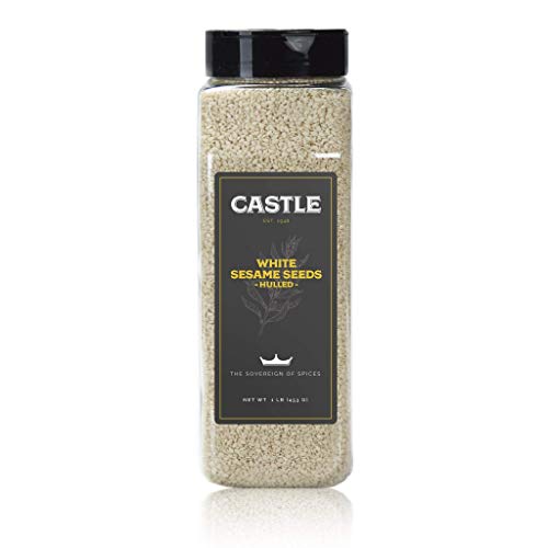 Castle Foods | WHITE SESAME SEEDS HULLED, 16 oz Premium Restaurant Quality