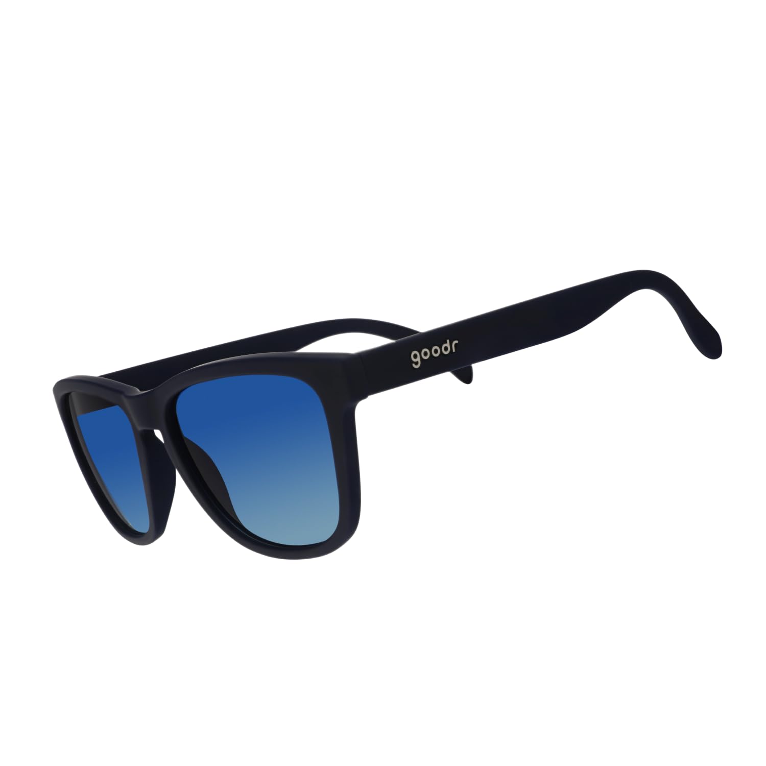 Photo 1 of goodr Drinks Seawater, Sees Future Polarized Sunglasses, Medium Sized (OG), Navy with Blue Gradient Lenses