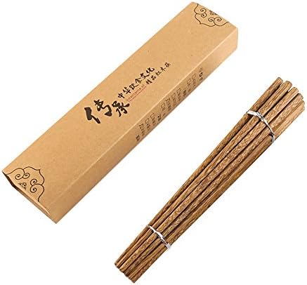 Luxanna Chinese Natural Health Wood Chopsticks Reusable Chicken-wing Wooden Chopstick Set Lightweight Family Pack Gift Set for Adult Child 10 Pairs