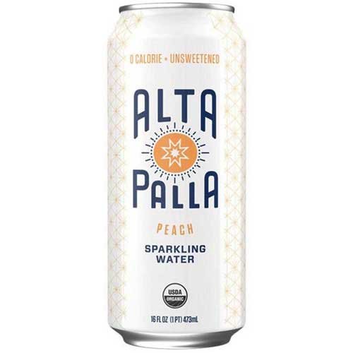 Alta Palla Water Peach Sparkling Organic, 16 oz