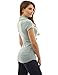 PattyBoutik Women Shawl Collar Short Sleeve Blouse (Light Heather Green Medium)