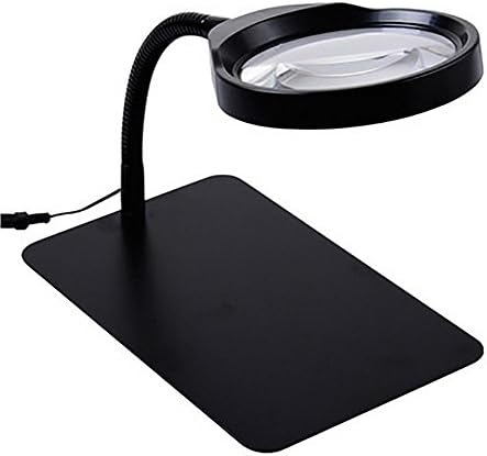 G&M Desktop Magnifying Glass LED Light Magnifier Desktop 10X Magnifying Glass With Led Lights Elderly Reading Maintenance Engraving Lamp High-Power HD
