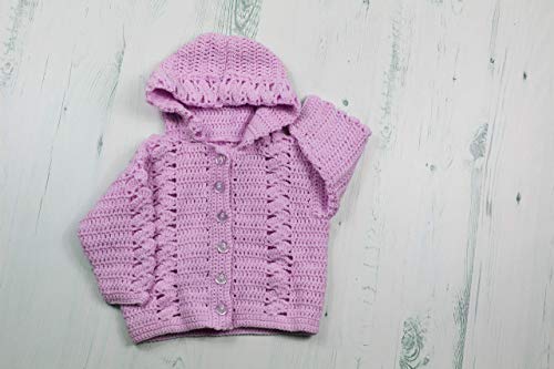 2 Crochet+Pattern+Hooded+Jacket+Sizes