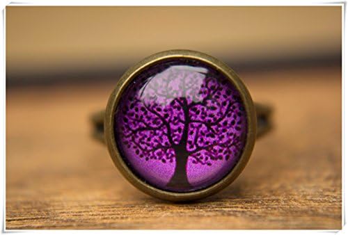 Elf House Purple Ring. Tree Ring. Tree of Life Ring. Adjustable Ring. Tree Jewellery. Simple Ring Everyday Jewellery