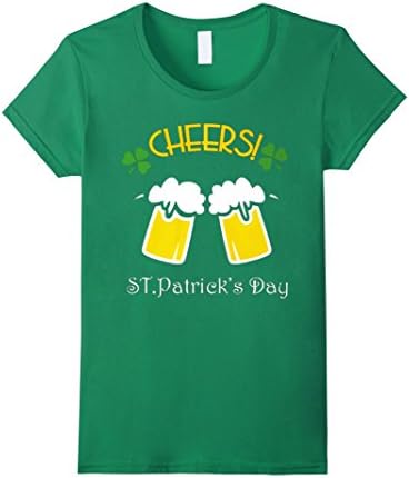 Women's Cheers on Saint Patricks Day T shirt Medium Kelly Green