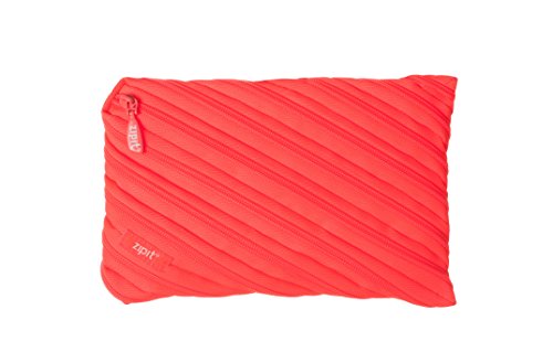 ZIPIT Neon Jumbo Pencil Case, Glowing Peach