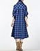 Mordenmiss Women's New Plaid Long Sleeve Button Down Hi-Low Hem Shirt Dress XL-Blue