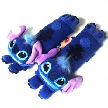 Child Children Kids Safety Design Multi Use Auto Car Seat Belt Cover Plush Seat Shoulder Pad Cushion 2 Pcs One Pair (Lilo & Stitch)