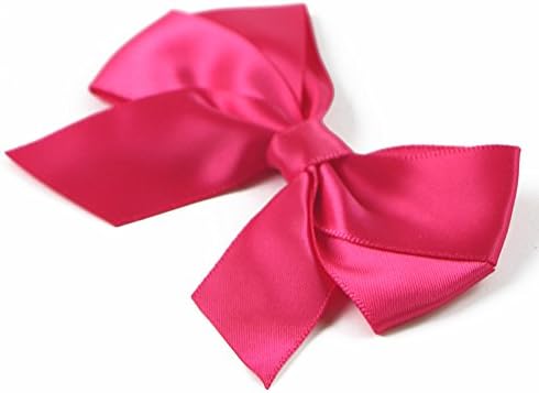 100pcs Mini Bows Silk Satin Rose flower (pink bowties)