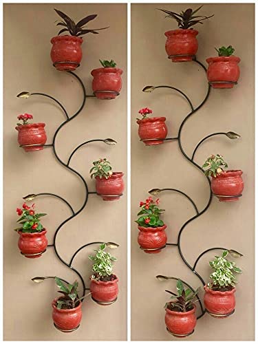 Iron Wall Planter Pot for Indoor Plant with Holder -Wall Mounted Planters with Stand Plant Containers Balcony Decoration Garden D?corCP113