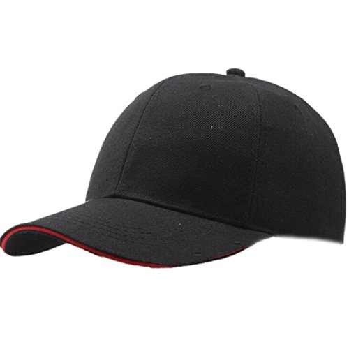 Challyhope Classic Baseball Hat, Unisex Plain Baseball Cap Adjustable Size Curved Visor Hat. Polo Style Low Profile (Black 002)