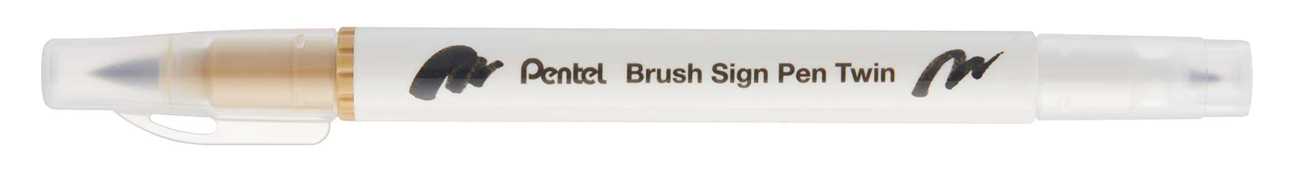 Pentel Brush Sign Pen Twin Tip Beige - Pack of 10