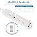 Etekcity Surge Protector Power Strip 3 Outlets 4 USB Ports, 6-Foot Long Extension Cord, 1875W/15A, UL Listed