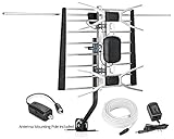 ViewTV WA-2800 Digital Amplified Outdoor / Indoor Attic HDTV Antenna with Mounting Pole - 150 Miles Range