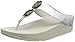 FitFlop Women's Pierra Flip Flop, Silver, 7 M US