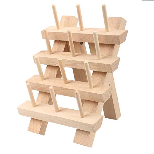 Eiito Premium Beechwood 12-Spool Sewing & Embroidery Thread Rack (12-Spool) - Thumbnail 7