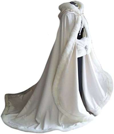 PinRro Winter Faux Fur Warm Wedding Hooded Capes For Women Pin13