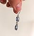 Caperci Sterling Silver Oval Ocean Blue Sapphire Triple Drop Earrings for Women
