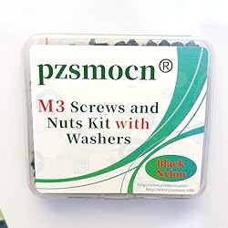 Pzsmocn 300 Pieces/100 Sets M3*6 mm Plastic Black